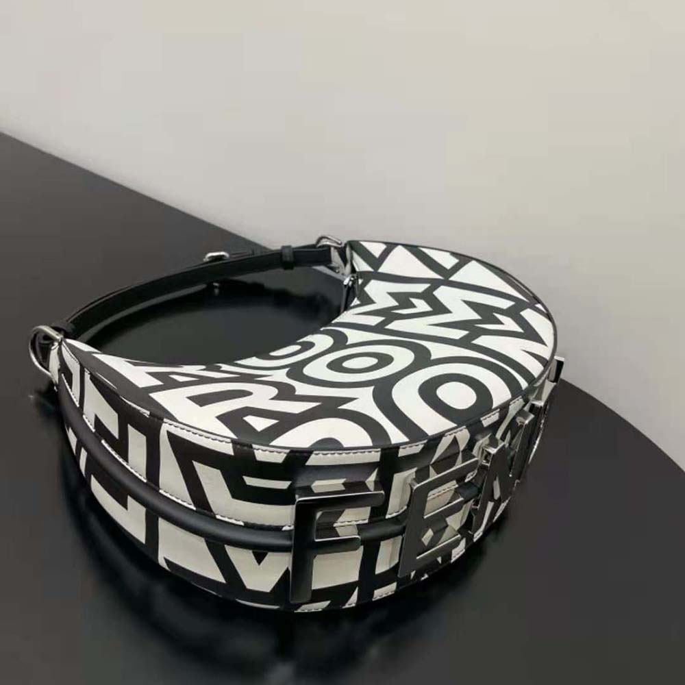 Fendi Women Fendigraphy Small Two-Tone Printed Leather Fendi Roma Capsule Bag - image 5