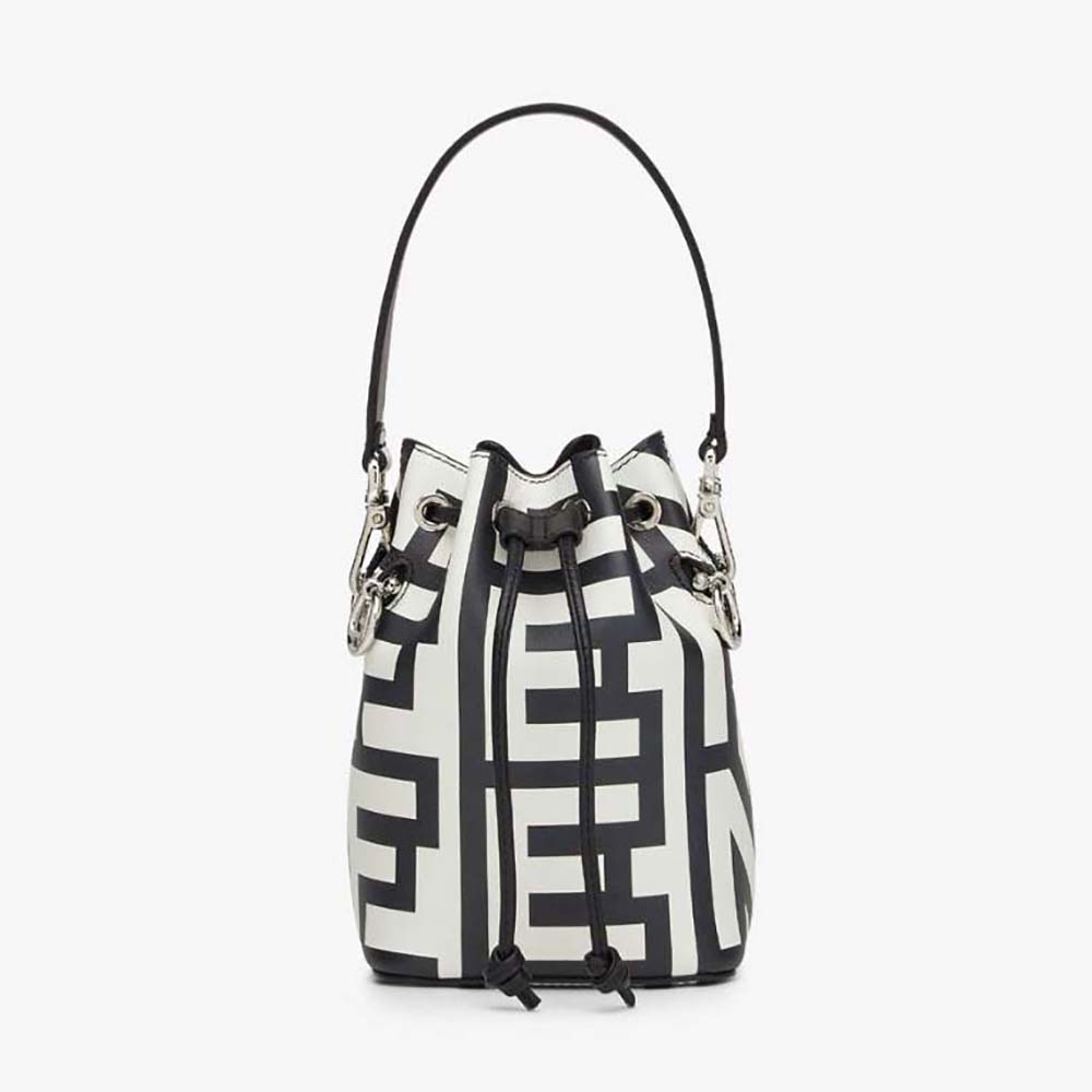 Front view of Fendi Women Mon Tresor Two-Tone Printed Leather Mini-Bag