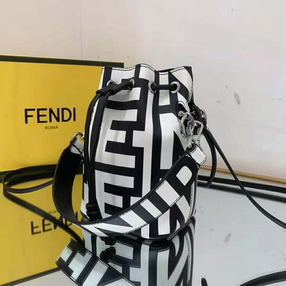 Fendi Women Mon Tresor Two-Tone Printed Leather Fendi Roma Capsule Mini-Bag - image 4