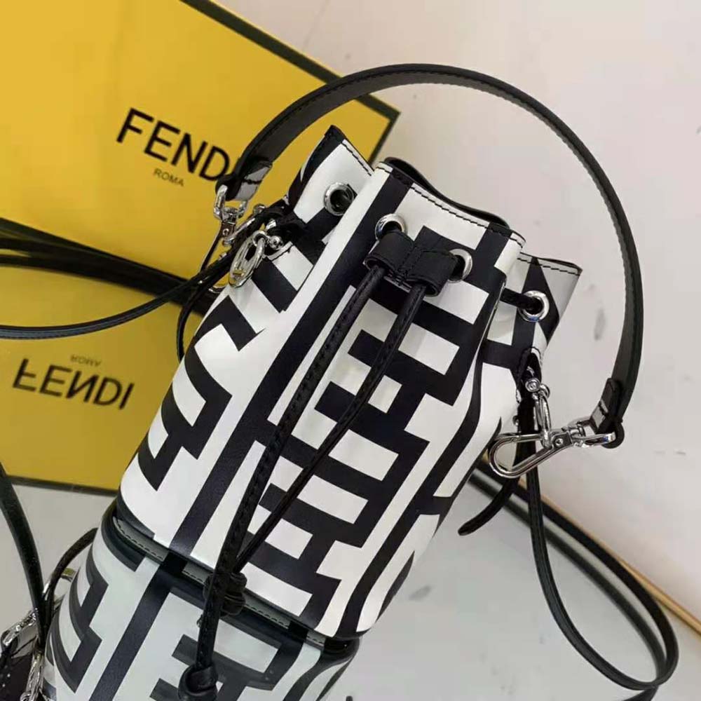 Fendi Women Mon Tresor Two-Tone Printed Leather Fendi Roma Capsule Mini-Bag - image 6