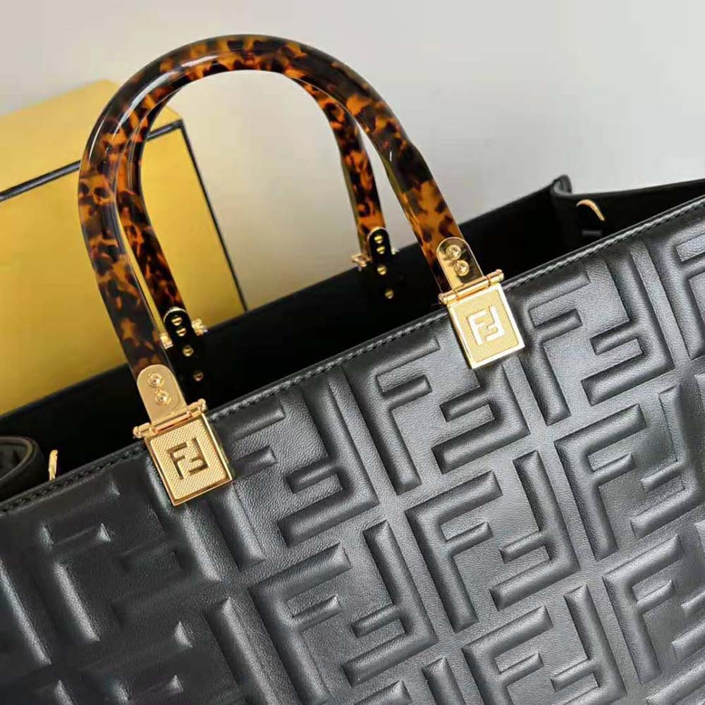 Fendi Women Sunshine Medium Black Leather Shopper - image 10