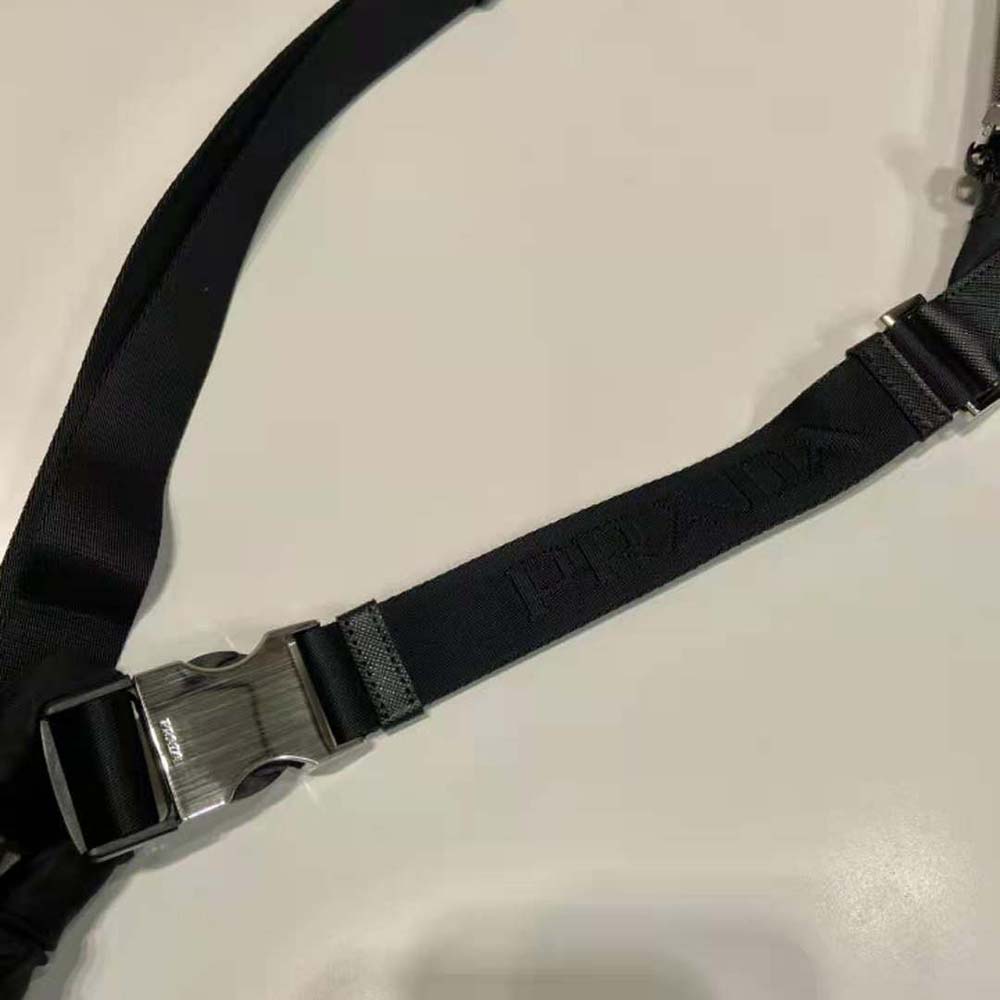 Prada Men Re-Nylon and Saffiano Leather Shoulder Bag-Black - image 9