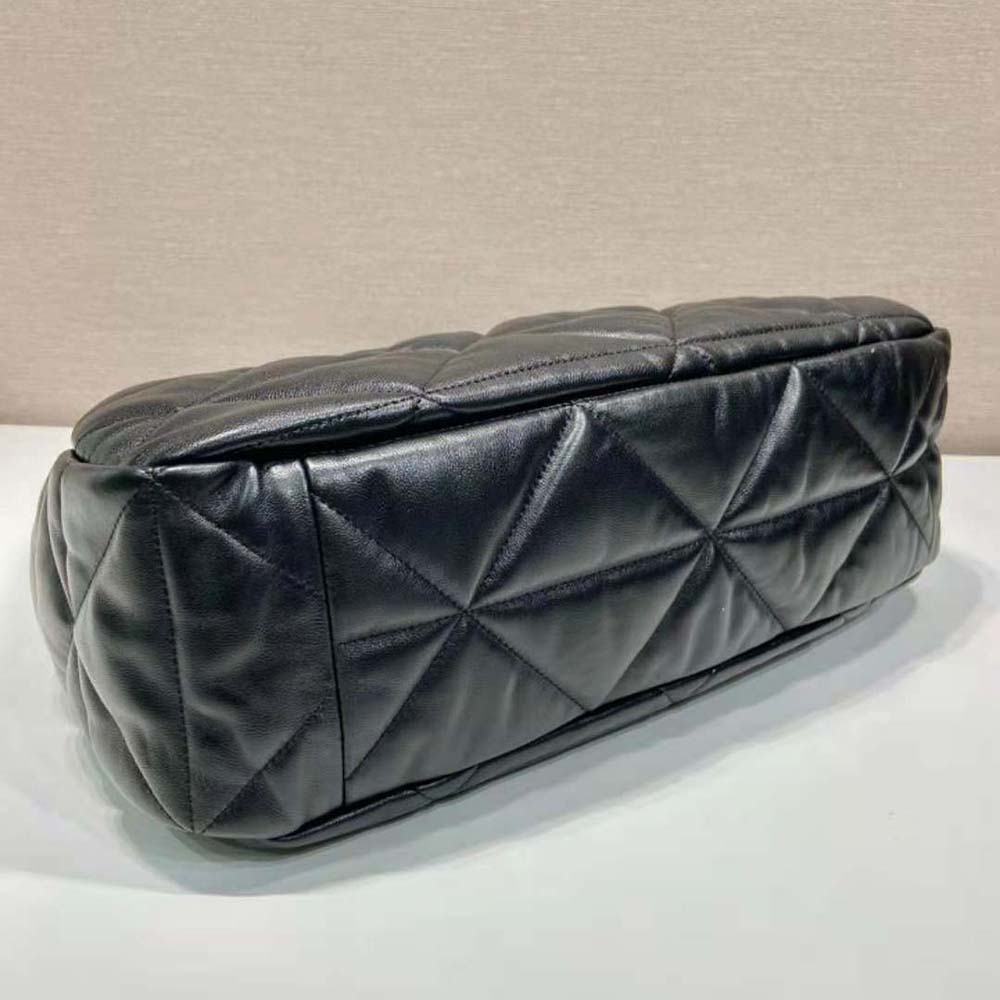 Prada Women Large Topstitched Nappa-Leather Bag-Black - image 7