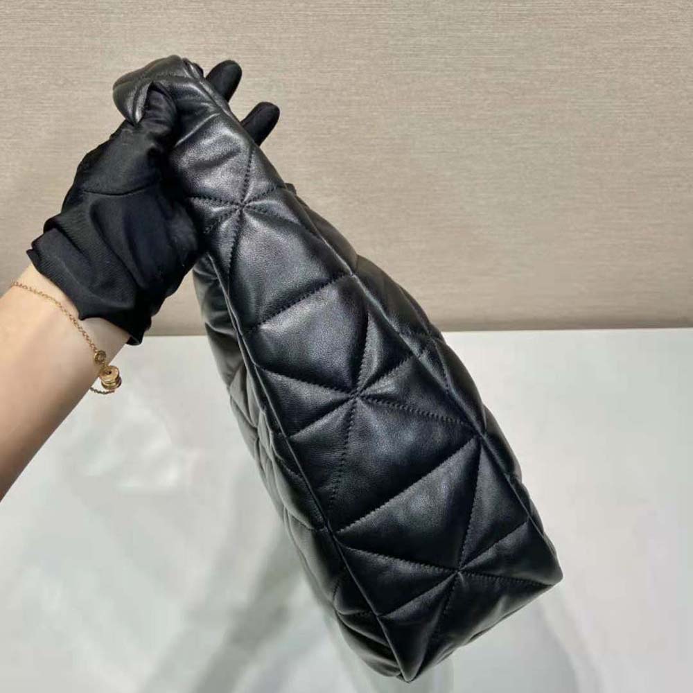 Prada Women Large Topstitched Nappa-Leather Bag-Black - image 6