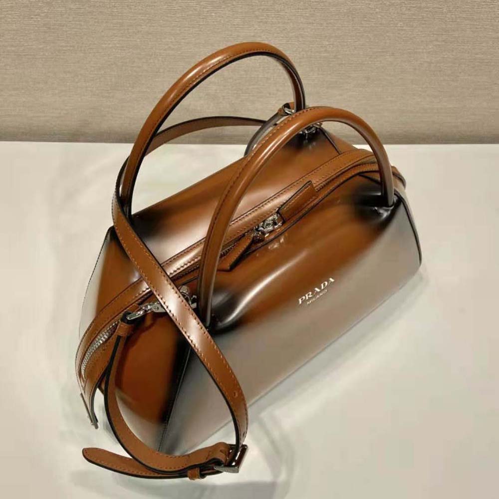 Prada Women Medium Brushed Leather Prada Supernova Handbag-Brown - image 7