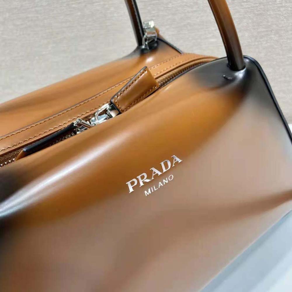 Prada Women Medium Brushed Leather Prada Supernova Handbag-Brown - image 8