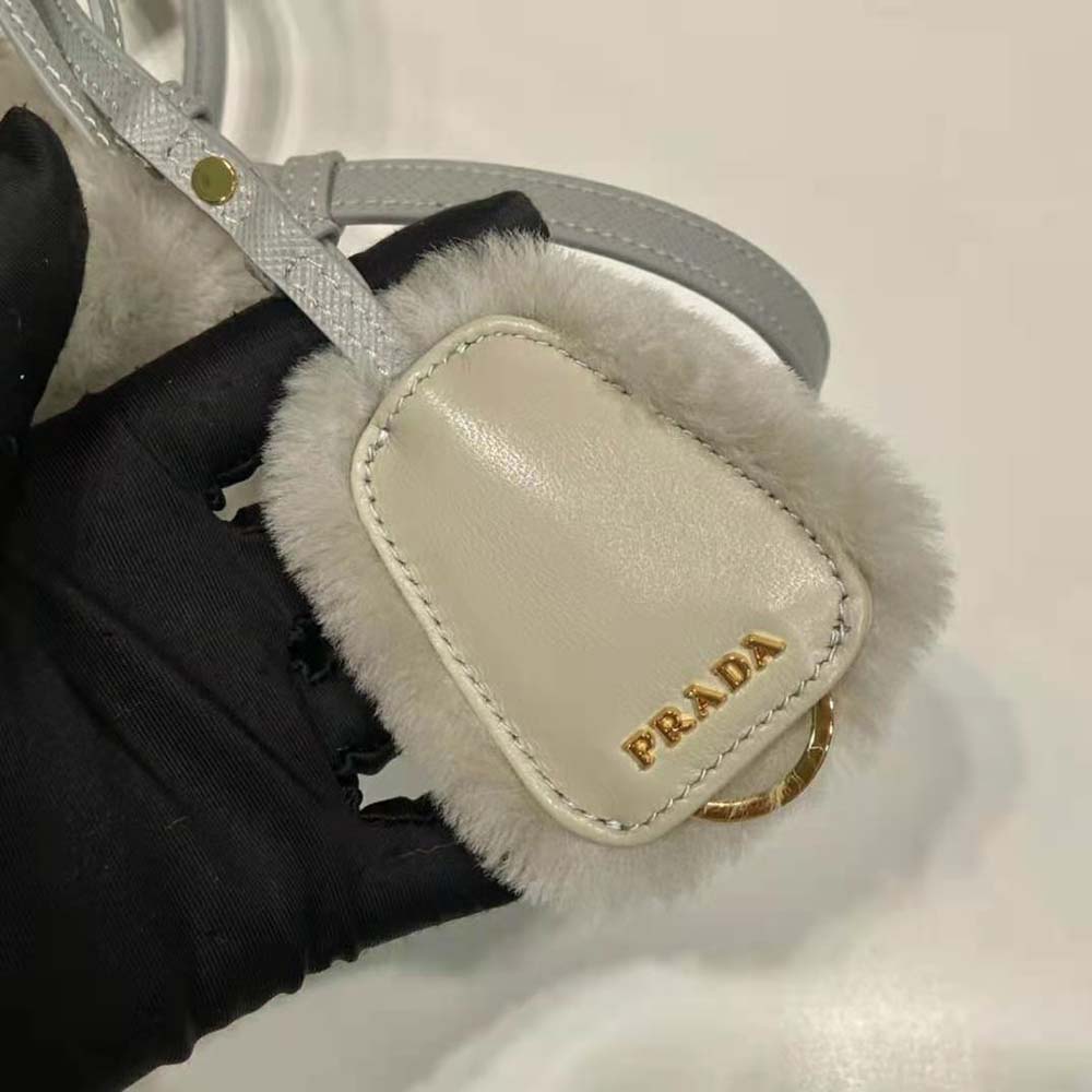 Prada Women Prada Galleria Shearling Mini-Bag-Silver - image 9