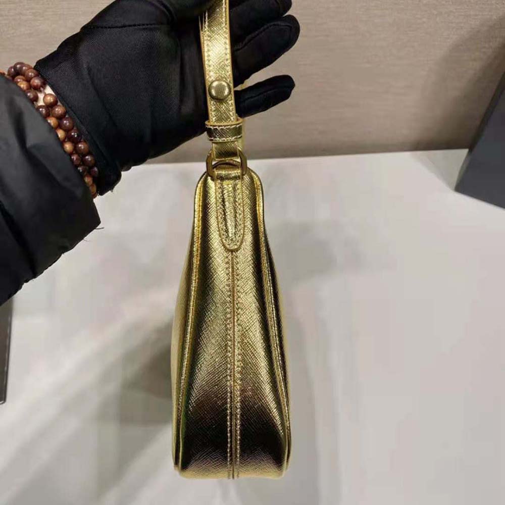 Prada Women Saffiano Leather Mini Bag-Gold - image 6