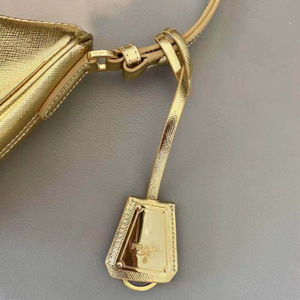 Prada Women Saffiano Leather Mini Bag-Gold - image 8
