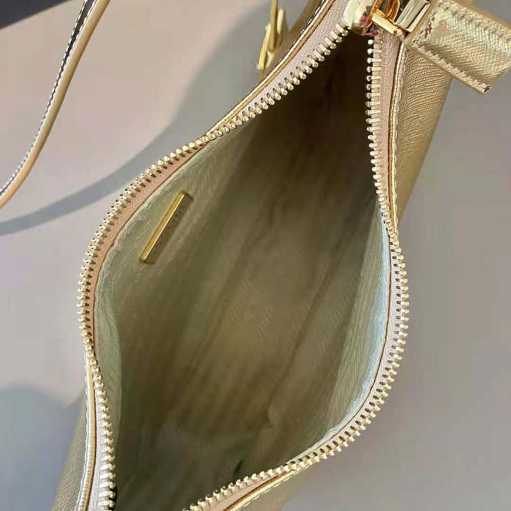 Prada Women Saffiano Leather Mini Bag-Gold - image 9