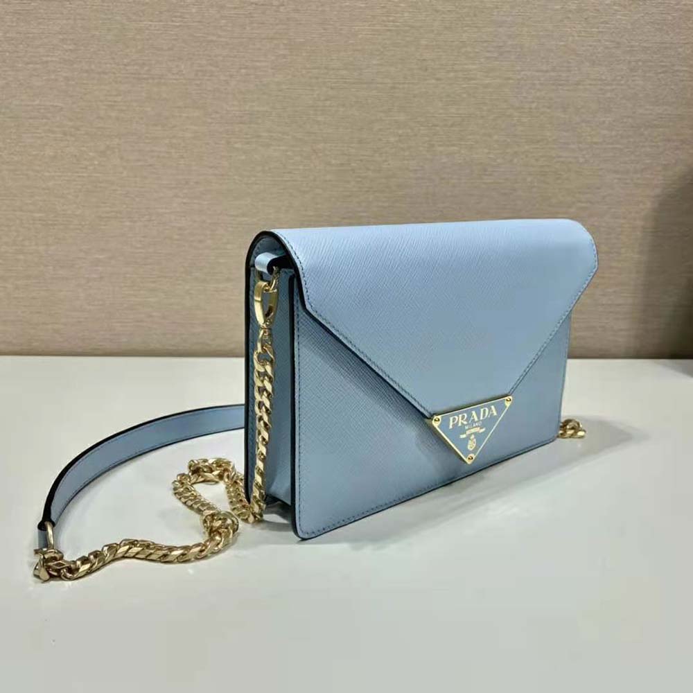 Prada Women Saffiano Leather Shoulder Bag-Blue - image 5