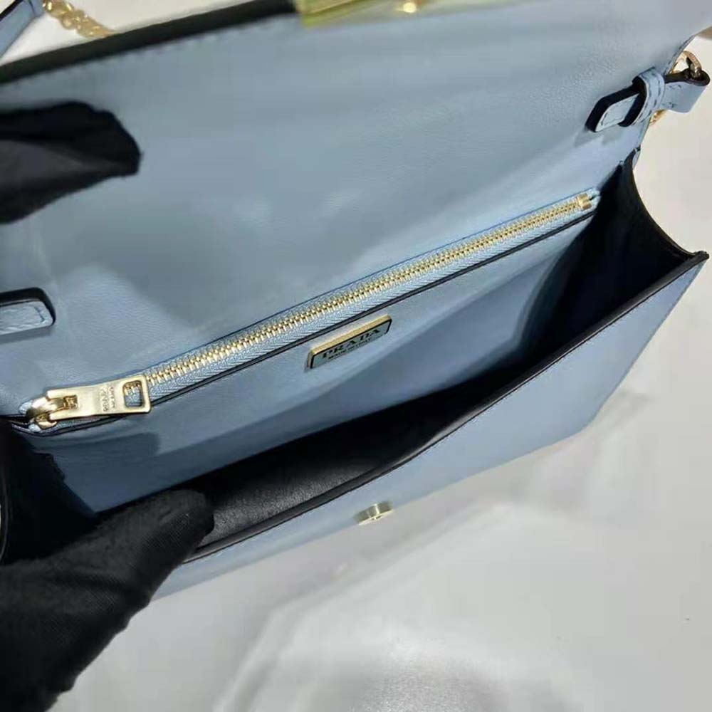 Prada Women Saffiano Leather Shoulder Bag-Blue - image 9