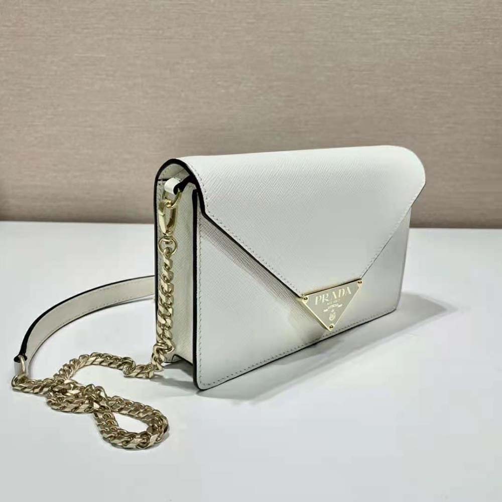 Prada Women Saffiano Leather Shoulder Bag-White - image 5
