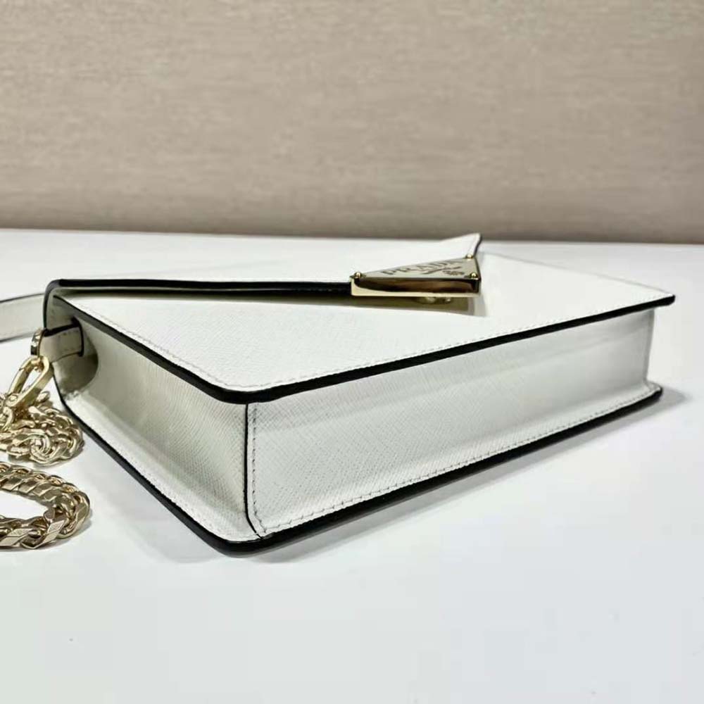 Prada Women Saffiano Leather Shoulder Bag-White - image 6