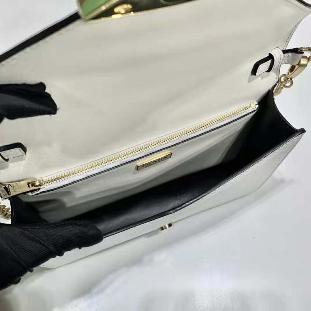 Prada Women Saffiano Leather Shoulder Bag-White - image 8