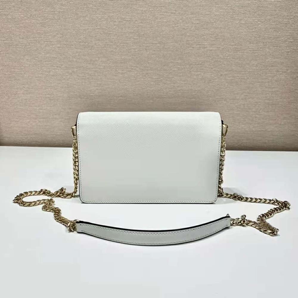 Prada Women Saffiano Leather Shoulder Bag-White - image 4