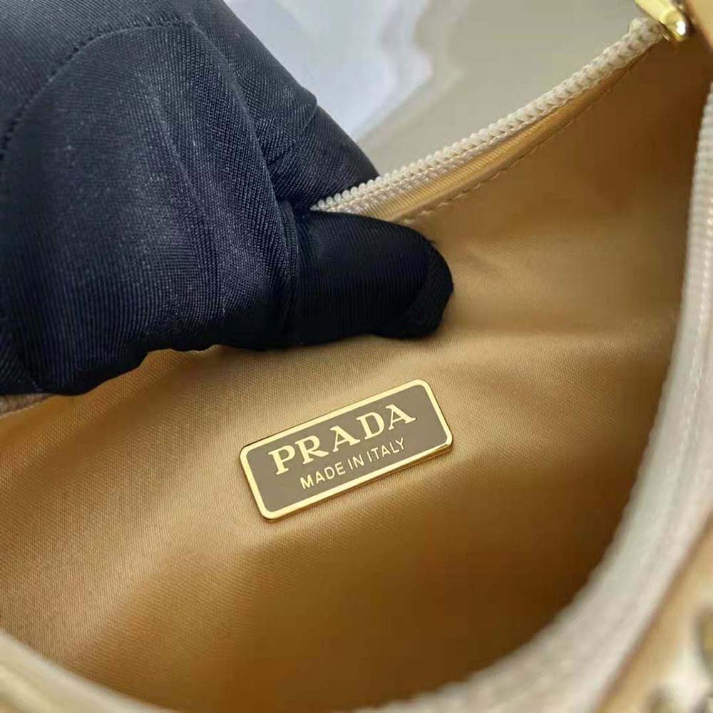 Prada Women Satin Mini-Bag with Crystals-Gold - image 9