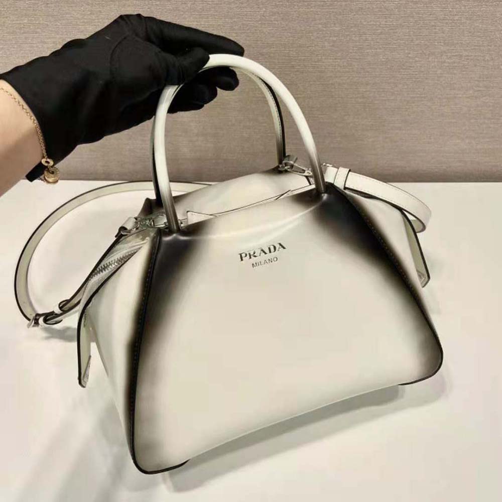 Prada Women Small Brushed Leather Prada Supernova Handbag-White - image 4