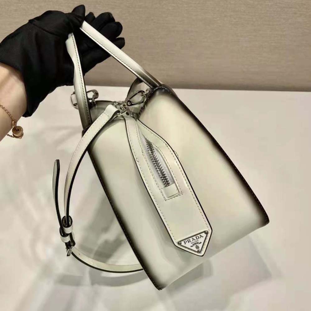 Prada Women Small Brushed Leather Prada Supernova Handbag-White - image 6