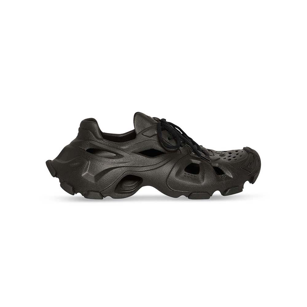 Side profile of Balenciaga Unisex HD Lace-up Sneaker in Black
