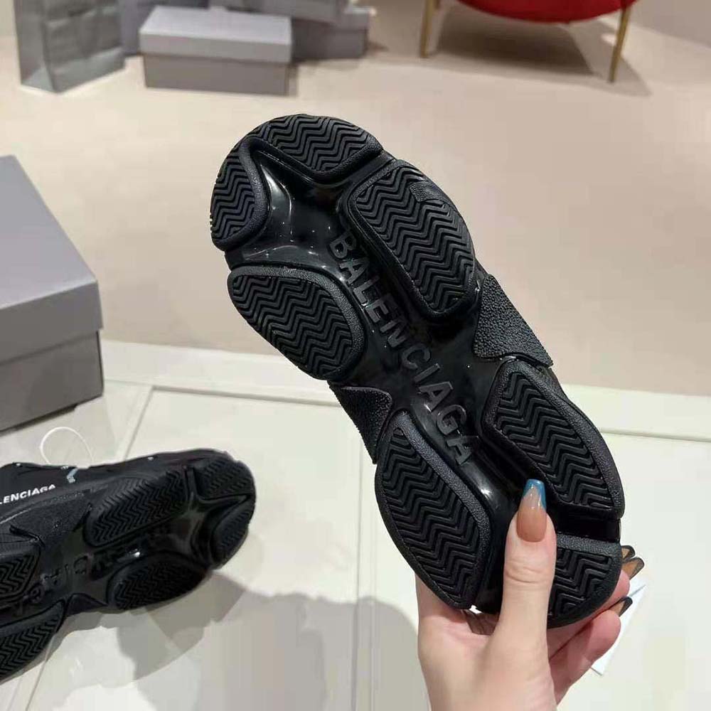 Balenciaga Unisex Triple S Sneaker Allover Logo in Dark Green and BlackTechnical Material - image 8