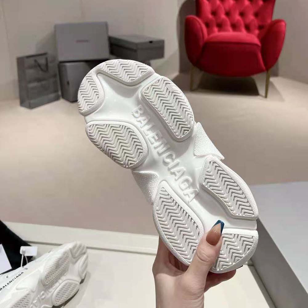 Balenciaga Unisex Triple S Sneaker Allover Logo in White and Black Technical Material - image 10