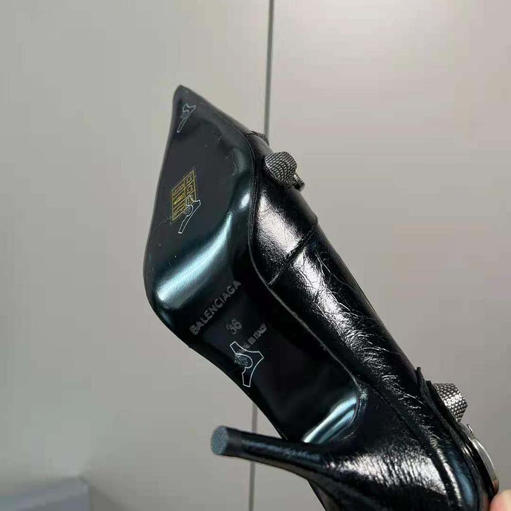 Balenciaga Women Cagole 90mm Pump in Black Arena Lambskin - image 10