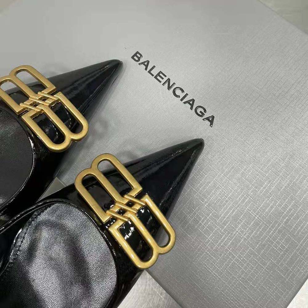 Balenciaga Women Square Knife BB 80mm Pump in Black Shiny Lambskin - image 8