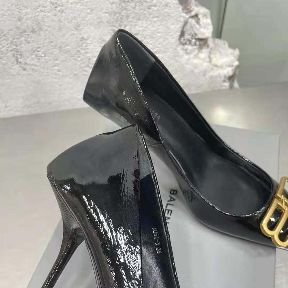 Balenciaga Women Square Knife BB 80mm Pump in Black Shiny Lambskin - image 9