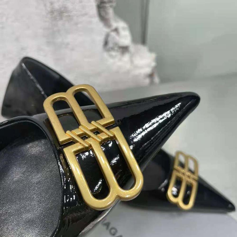 Balenciaga Women Square Knife BB 80mm Pump in Black Shiny Lambskin - image 7