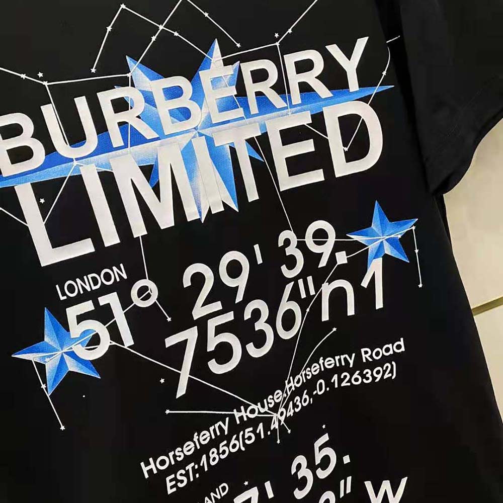 Burberry Women Constellations Print Oversized T-shirt-Black - image 6