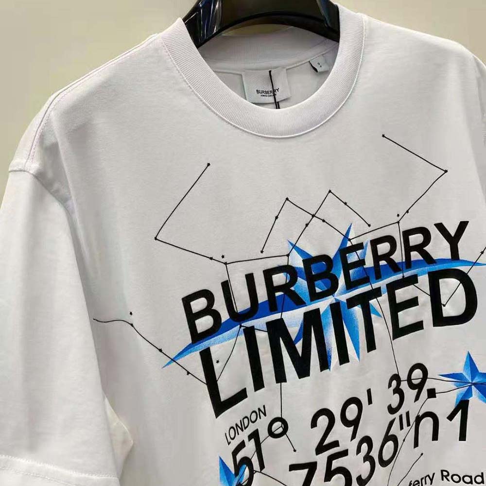 Burberry Women Constellations Print Oversized T-shirt-White - image 5