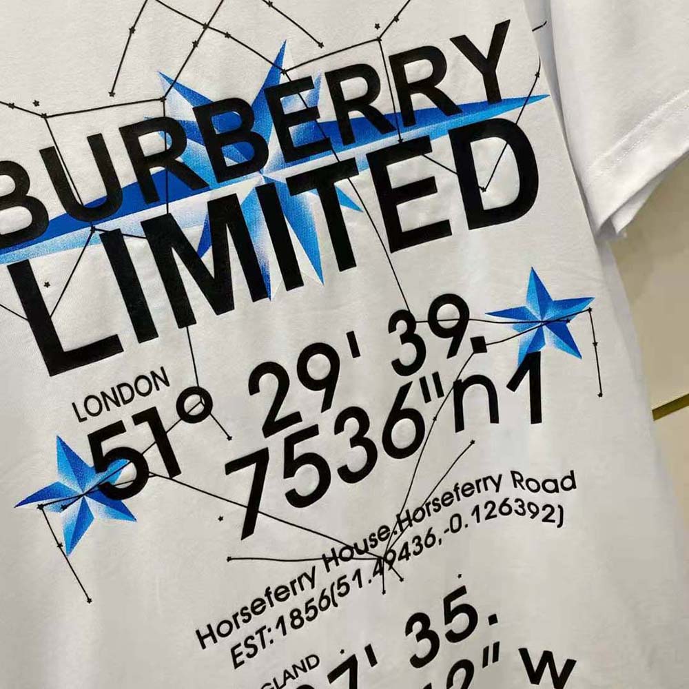 Burberry Women Constellations Print Oversized T-shirt-White - image 7