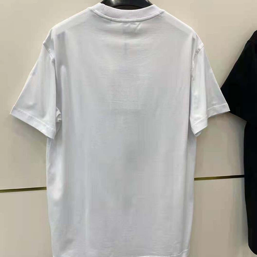 Side angle showing oversized fit of Burberry Women Constellations Print T-shirt
