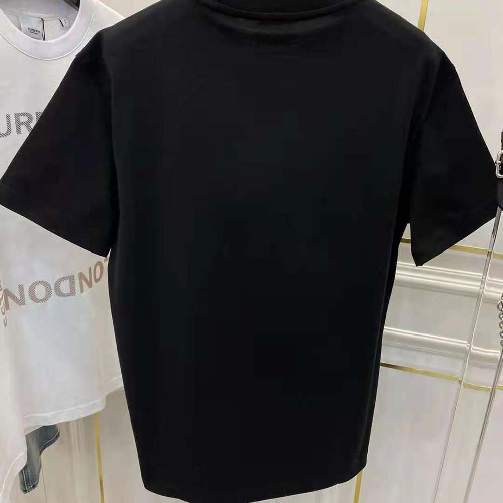 Burberry Women Horseferry Square Print Cotton T-shirt-Black - image 4