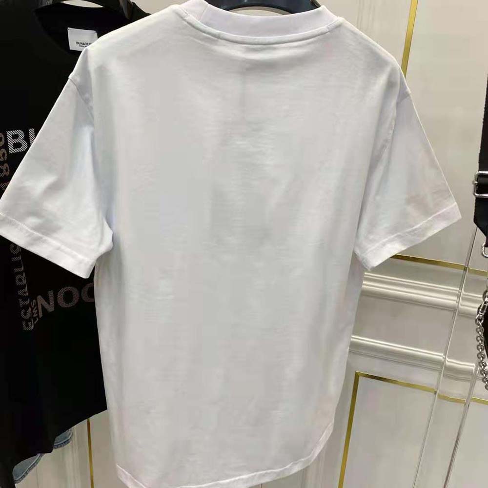 Burberry Women Horseferry Square Print Cotton T-shirt-White - image 4