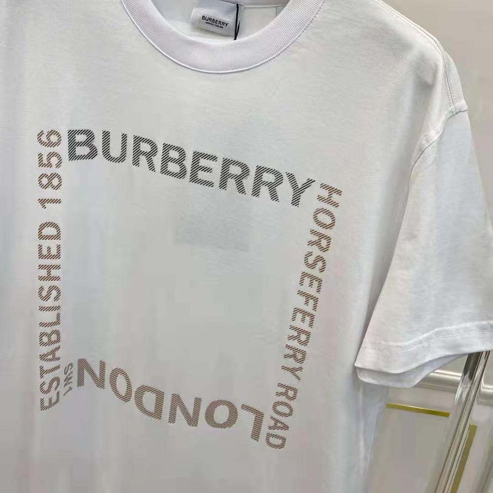 Burberry Women Horseferry Square Print Cotton T-shirt-White - image 7