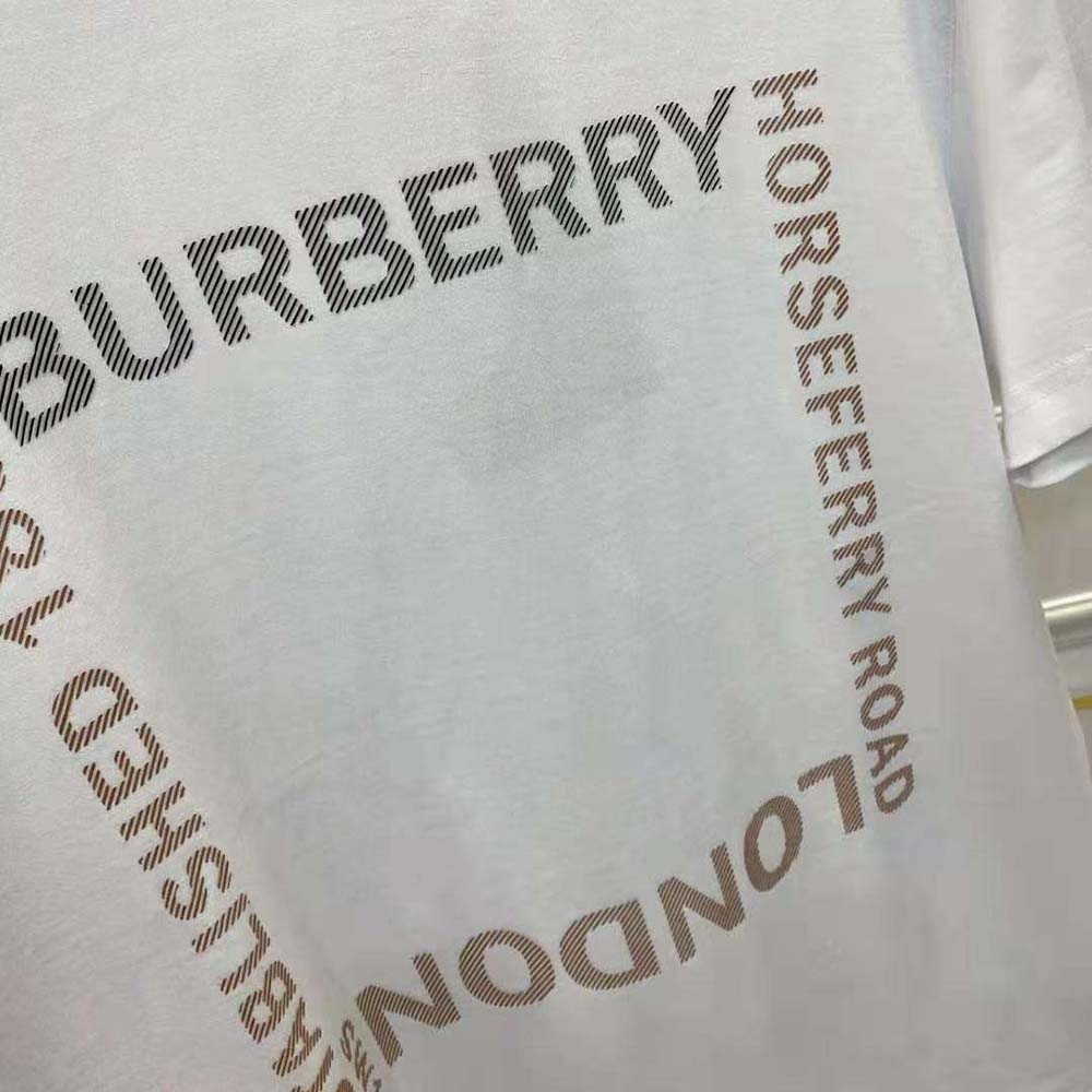 Burberry Women Horseferry Square Print Cotton T-shirt-White - image 6