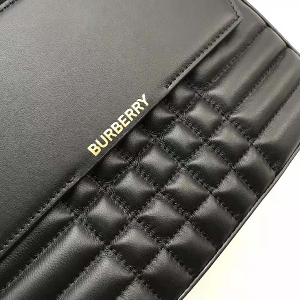Burberry Women Quilted Leather Catherine Shoulder Bag-Black - image 9