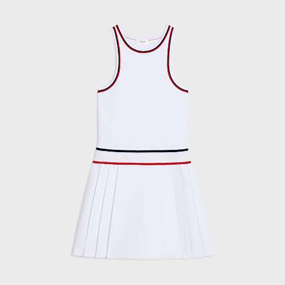 Front view of Celine Women Athletic Dress in Underpinning Viscose-White