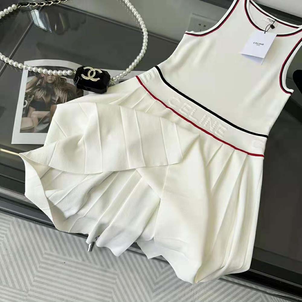Celine Women Athletic Dress in Underpinning Viscose-White - image 7