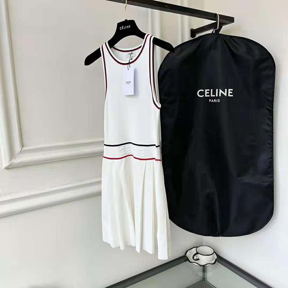 Celine Women Athletic Dress in Underpinning Viscose-White - image 4