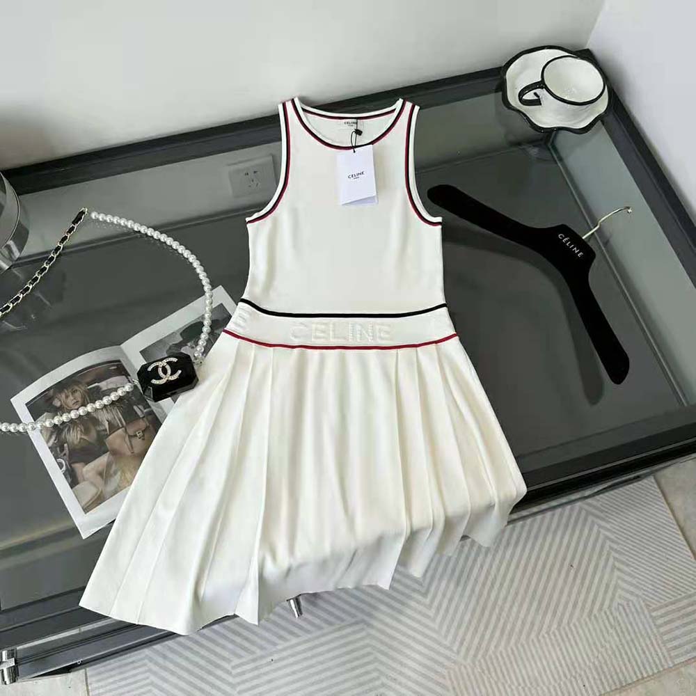 Celine Women Athletic Dress in Underpinning Viscose-White - image 6