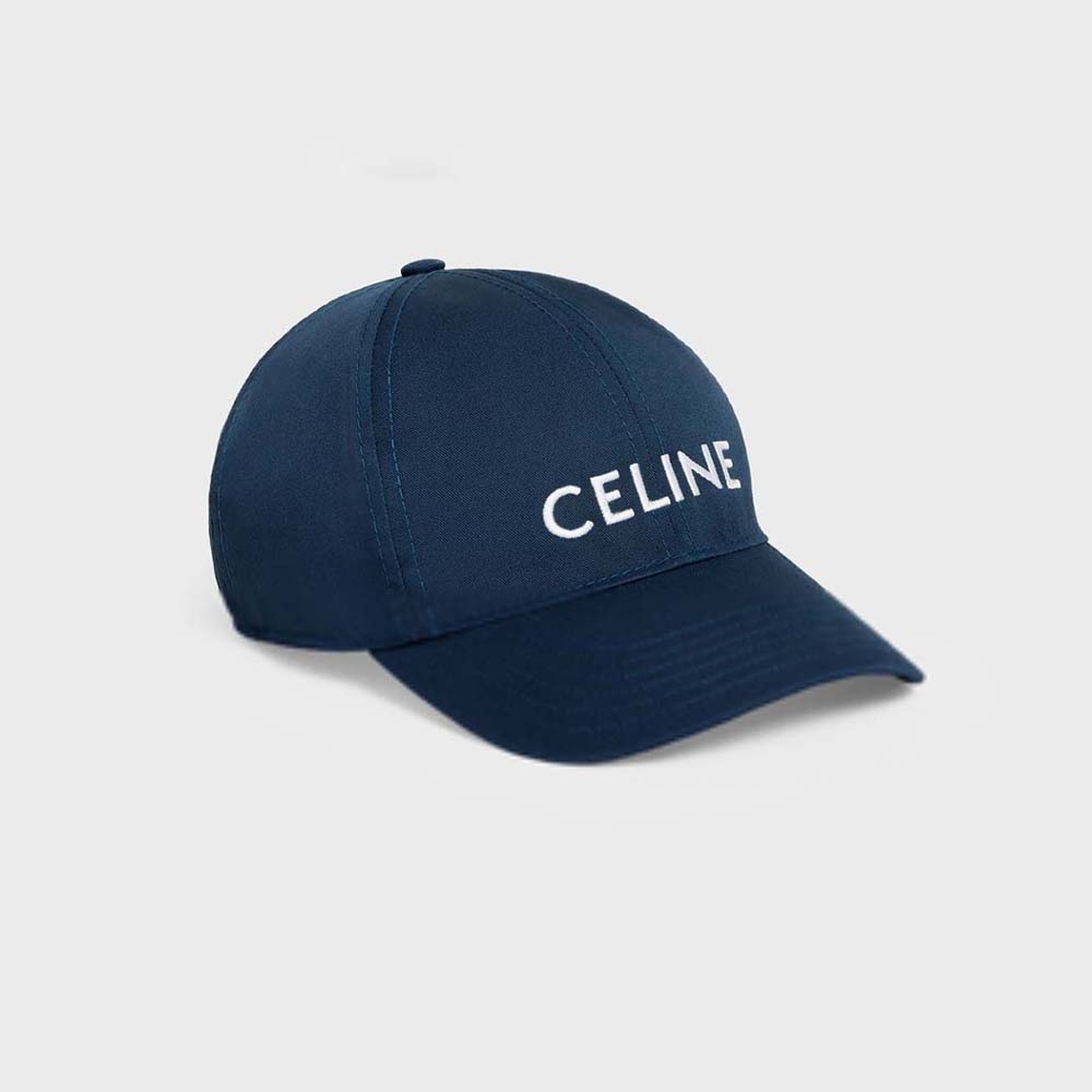 Front view of Celine Women Baseball Cap in Cotton-Navy showing logo