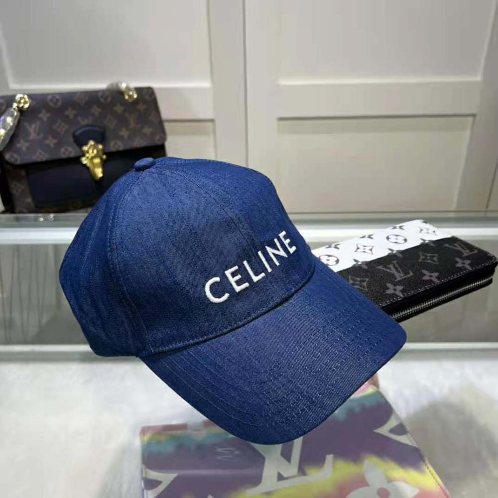 Celine Women Baseball Cap in Cotton-Navy - image 6