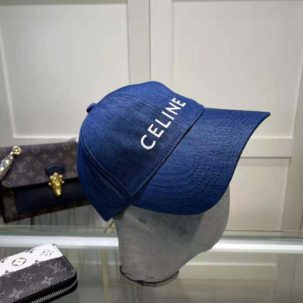 Celine Women Baseball Cap in Cotton-Navy - image 4