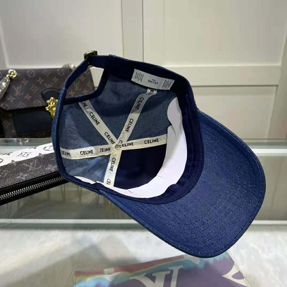 Celine Women Baseball Cap in Cotton-Navy - image 8