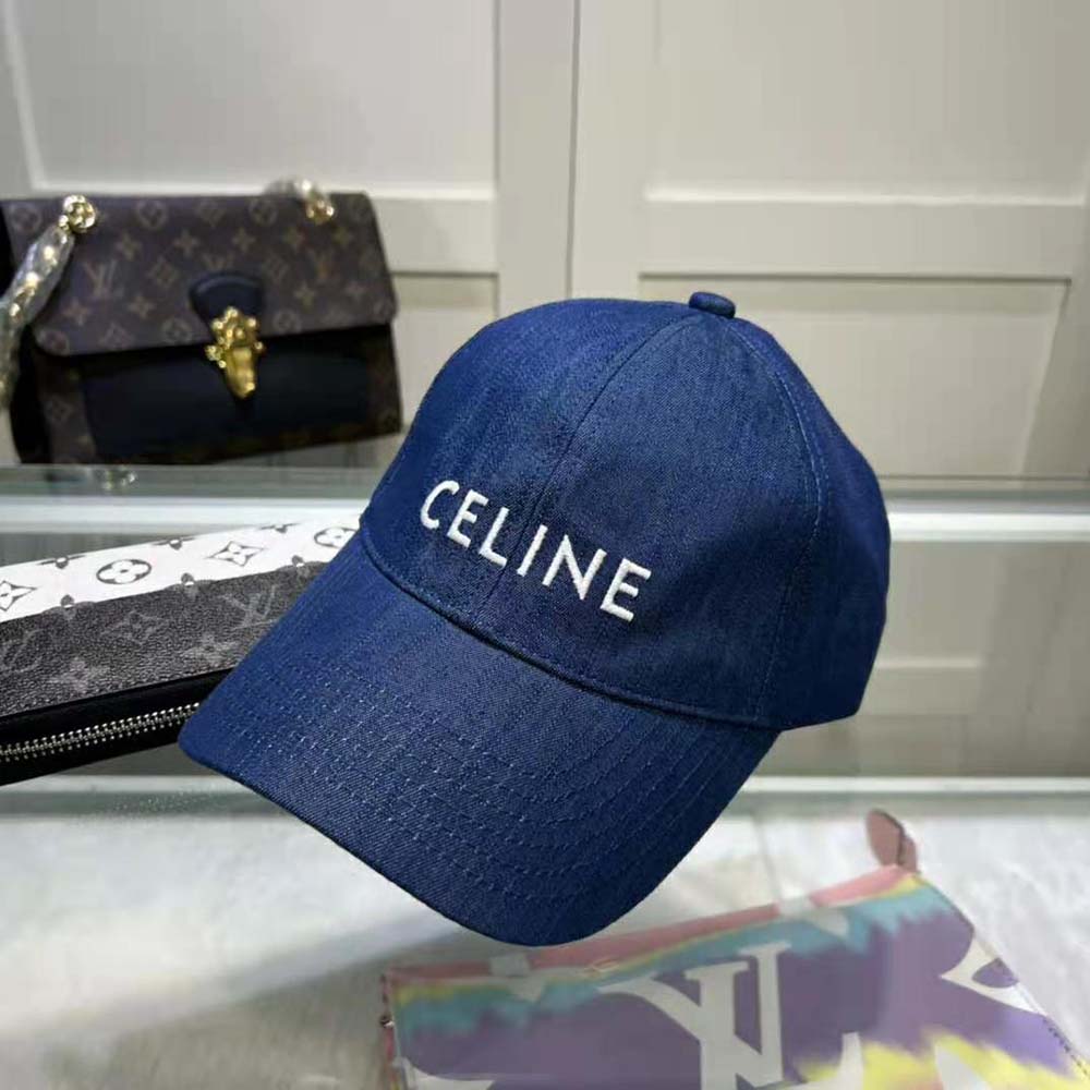 Celine Women Baseball Cap in Cotton-Navy - image 7