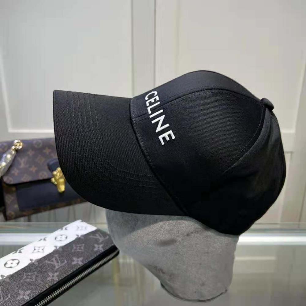 Celine Women Cotton Drill Baseball Cap-Black - image 4