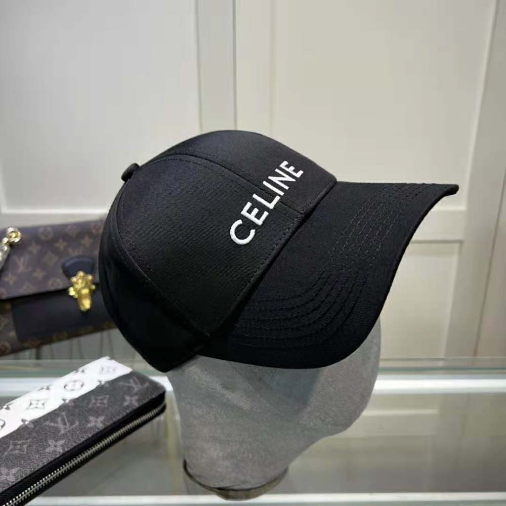 Celine Women Cotton Drill Baseball Cap-Black - image 6